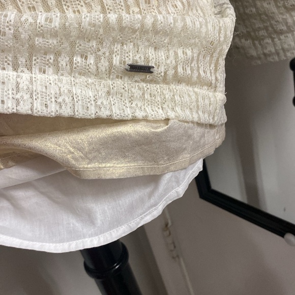 Y2K HOLLISTER METALLIC LACE MINI SKIRT WITH FOIL LINING PLUS COMFORT COTTON SLIP - Picture 8 of 11